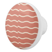 Hand-Drawn Wavy Ticking Stripe | Terracotta セラミックノブ (右)