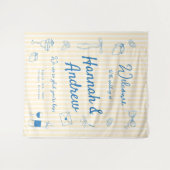 Hand Drawn Wedding Backdrop Tapestry タペストリー (正面(横))