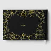Hand Drawn Wedding Black Gold ゲストブック (裏面)