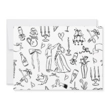 hand drawn wedding marriage bridal toile