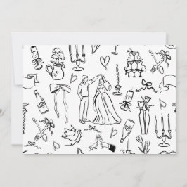 hand drawn wedding marriage bridal toile サンキューカード
