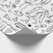 hand drawn wedding marriage bridal toile ラッピングペーパー (角)