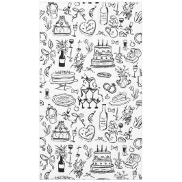 hand drawn wedding marriage champagne fountain テーブルクロス