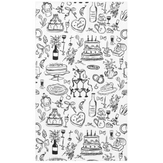 hand drawn wedding marriage champagne fountain テーブルクロス