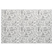 hand drawn wedding marriage champagne fountain ファブリック (ファットクウォーター)