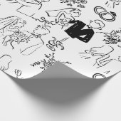 hand drawn wedding marriage engagement proposal ラッピングペーパー (角)