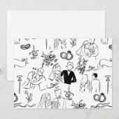 hand drawn wedding marriage engagement proposal 招待状 (正面/裏面)