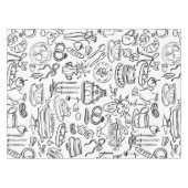 hand drawn wedding marriage vegan vegetarian テーブルクロス (正面(横))