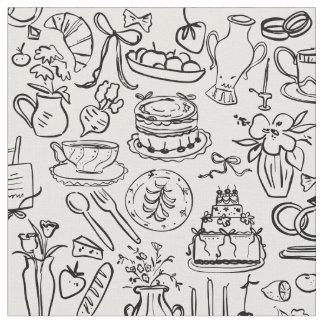 hand drawn wedding marriage vegan vegetarian ファブリック
