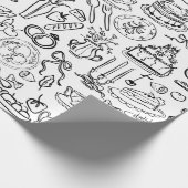 hand drawn wedding marriage vegan vegetarian ラッピングペーパー (角)