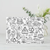 hand drawn wedding marriage vegan vegetarian 招待状 (スタンド正面)