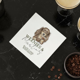 Hand Drawn Weenies and Martinis Dachshund スタンダードカクテルナプキン