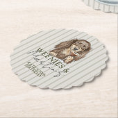 Hand Drawn Weenies and Martinis Dachshund ペーパーコースター (アングル)