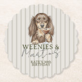 Hand Drawn Weenies and Martinis Dachshund ペーパーコースター (正面)