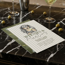 Hand Drawn Weenies and Martinis Dachshund 招待状