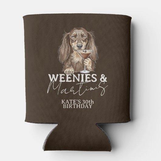 Hand Drawn Weenies and Martinis Dachshund 缶クーラー (裏面)