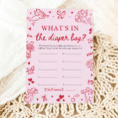 Hand Drawn What's In The Diaper Bag Baby Shower 招待状