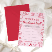 Hand Drawn What's In The Diaper Bag Baby Shower 招待状