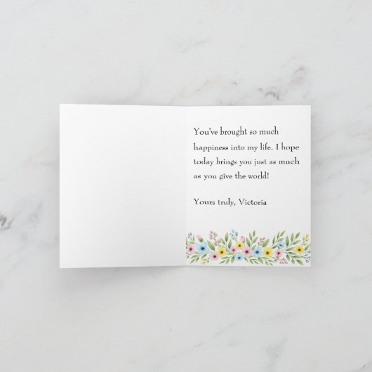 Hand-Drawn Whimsical Art Custom Birthday カード (内部)