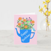 Hand-Drawn Whimsical Art Custom Birthday カード (黄色い花)