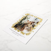 Hand Drawn Whimsical Christmas Family Photo 箔シーズンカード (回転した状態)