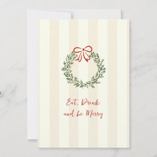 Hand Drawn Whimsical Christmas Holiday Dinner 招待状 (裏面)