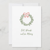 Hand Drawn Whimsical Christmas Holiday Dinner 招待状 (裏面)