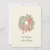 Hand Drawn Whimsical Christmas Holiday Dinner Invi 招待状 (裏面)