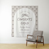 Hand Drawn Whimsical Congrats Grad Party Backdrop タペストリー (インサイチュ)