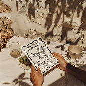 Hand Drawn Whimsical cosmic moon wedding invite セーブザデート