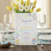 Hand Drawn Whimsical Doodles Easter Party 招待状
