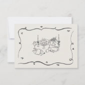 Hand Drawn Whimsical Doodles Wavy Frame RSVP (裏面)