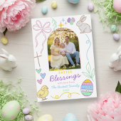 Hand Drawn Whimsical Easter Photo Arch シーズンカード