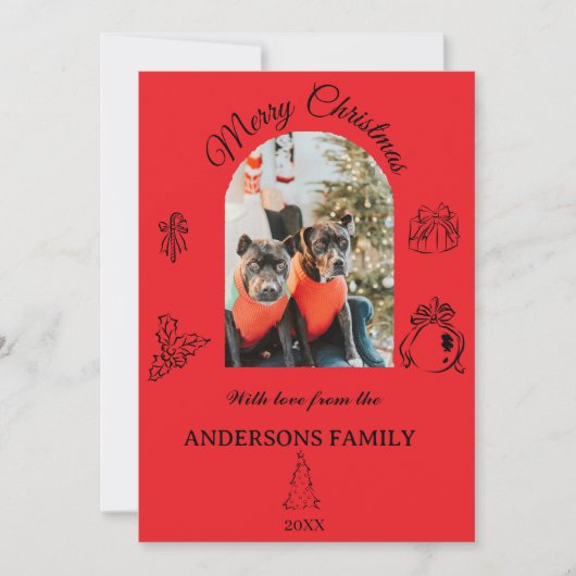 Hand drawn whimsical Flat Holiday Card シーズンカード (正面)