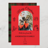 Hand drawn whimsical Flat Holiday Card シーズンカード (正面/裏面)