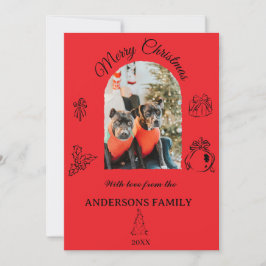 Hand drawn whimsical Flat Holiday Card シーズンカード