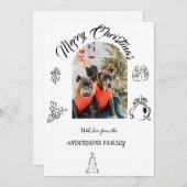 Hand drawn whimsical Flat Holiday Card シーズンカード (正面/裏面)