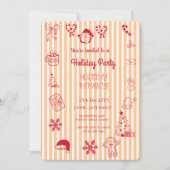 Hand drawn whimsical holiday party 招待状 (正面)