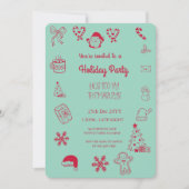 Hand drawn whimsical holiday party 招待状 (正面)