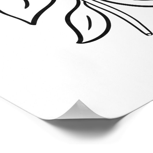 Hand-Drawn Whimsical Lemon Branch Art ポスター (角)