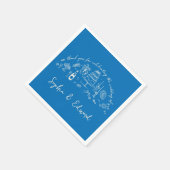 Hand-drawn whimsical line art wedding style スタンダードカクテルナプキン (角)