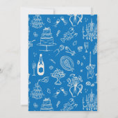 Hand-drawn whimsical line art wedding style 招待状 (裏面)