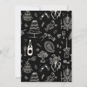 Hand-drawn whimsical line art wedding style 招待状 (裏面)