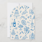 Hand-drawn whimsical line art wedding style 招待状 (裏面)