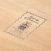 Hand Drawn Whimsical Quirky Handwritten Wedding アクリル招待状 (レイダウン)