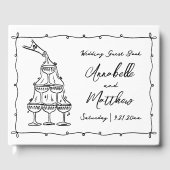 Hand Drawn Whimsical Retro Wedding ゲストブック (正面)