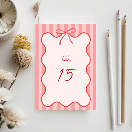 Hand Drawn Whimsical Ribbon Border テーブルナンバー