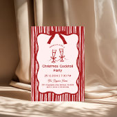 Hand Drawn Whimsical Stripped Frame Christmas 招待状