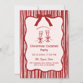 Hand Drawn Whimsical Stripped Frame Christmas 招待状 (正面)