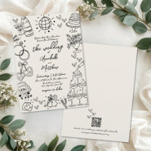 Hand Drawn Whimsical Vintage Wedding